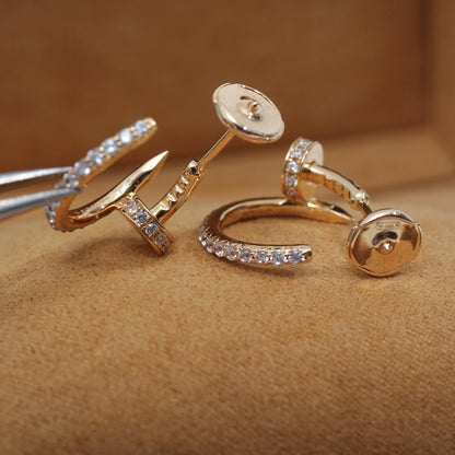 [Clover Jewelery]JUSTE EARRINGS 12.75MM PINK GOLD DIAMOND