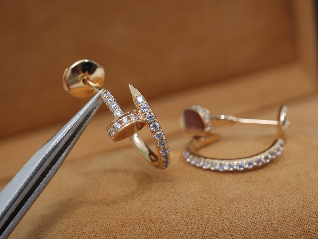 [Clover Jewelry]JUSTE EARRINGS 12.75MM PINK GOLD DIAMOND