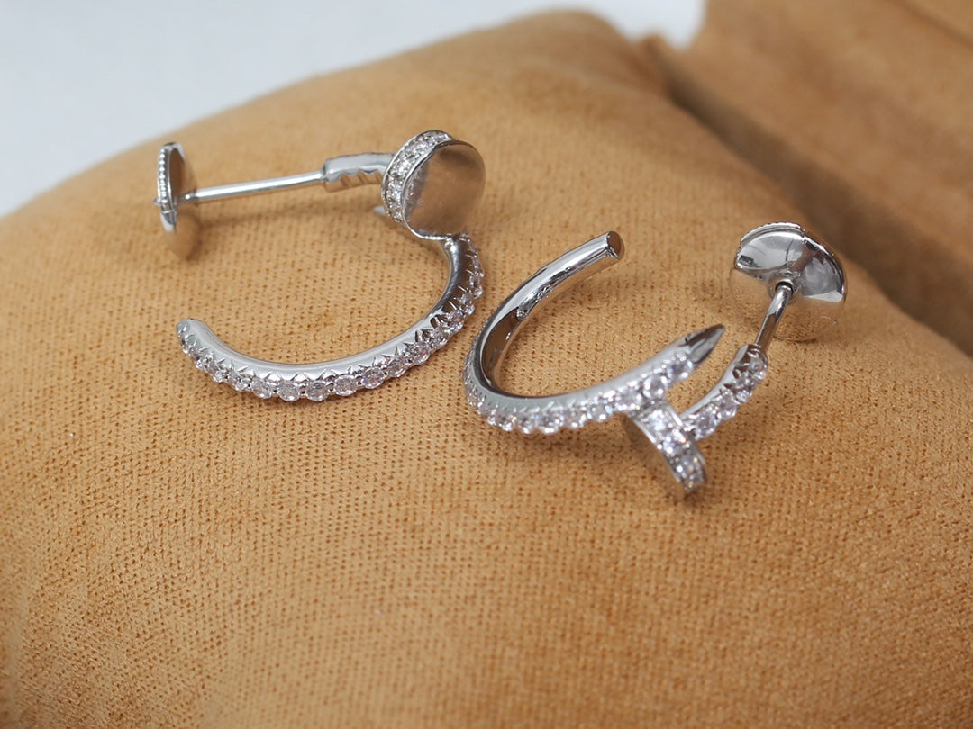 [Clover Jewelery]JUSTE EARRINGS 12.75MM SILVER DIAMOND