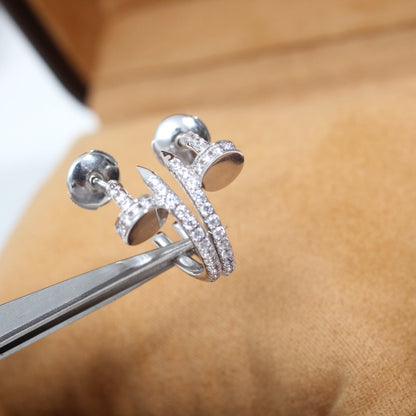 [Clover Jewelery]JUSTE EARRINGS 12.75MM SILVER DIAMOND