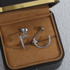 [Clover Jewelry]JUSTE EARRINGS 12.75MM SILVER DIAMOND