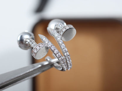 [Clover Jewelery]JUSTE EARRINGS 12.75MM SILVER DIAMOND