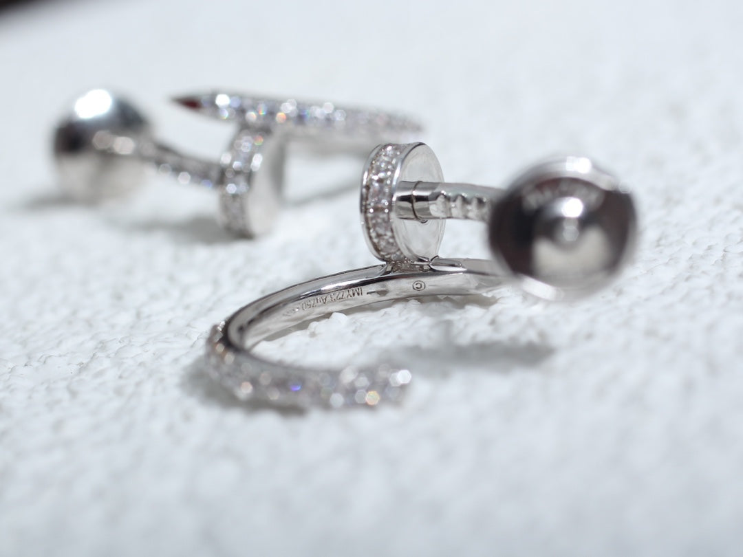 [Clover Jewelry]JUSTE EARRINGS 12.75MM SILVER DIAMOND