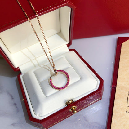 [Clover Jewelery]JUSTE NECKLACE GOLD RED DIAMONDS
