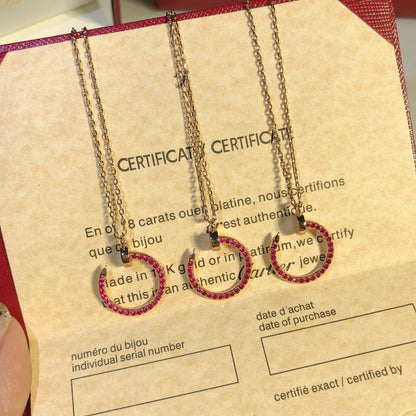 [Clover Jewelery]JUSTE NECKLACE GOLD RED DIAMONDS