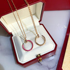 [Clover Jewelry]JUSTE NECKLACE GOLD RED DIAMONDS