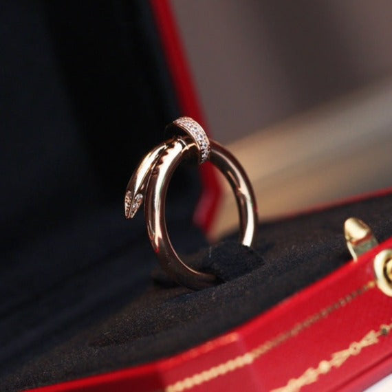 [Clover Jewelery]JUSTE RING 2.65MM PINK GOLD DIAMOND