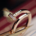 [Clover Jewelry]JUSTE RING 2.65MM PINK GOLD DIAMOND