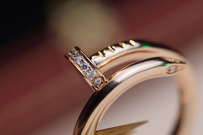 [Clover Jewelery]JUSTE RING 2.65MM PINK GOLD DIAMOND