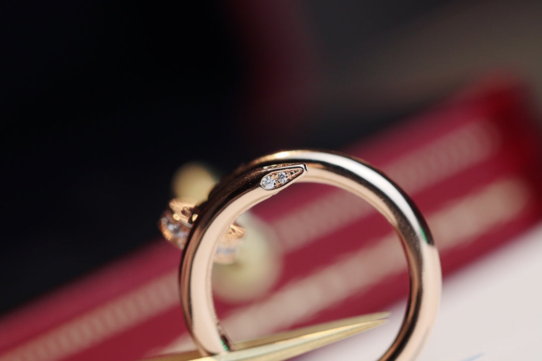 [Clover Jewelry]JUSTE RING 2.65MM PINK GOLD DIAMOND