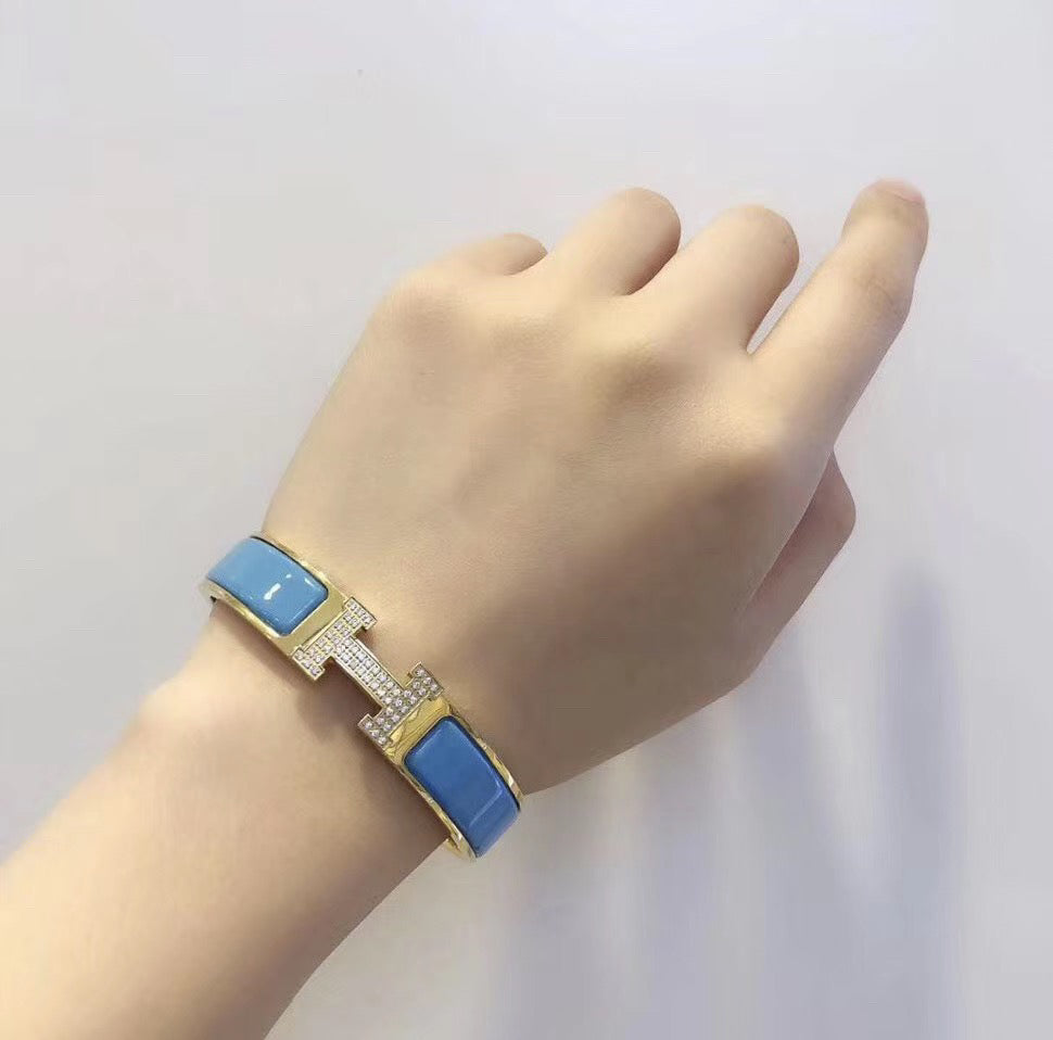 [クローバージュエリー]H クラウド ブルー ブレスレット ゴールド ダイヤモンド