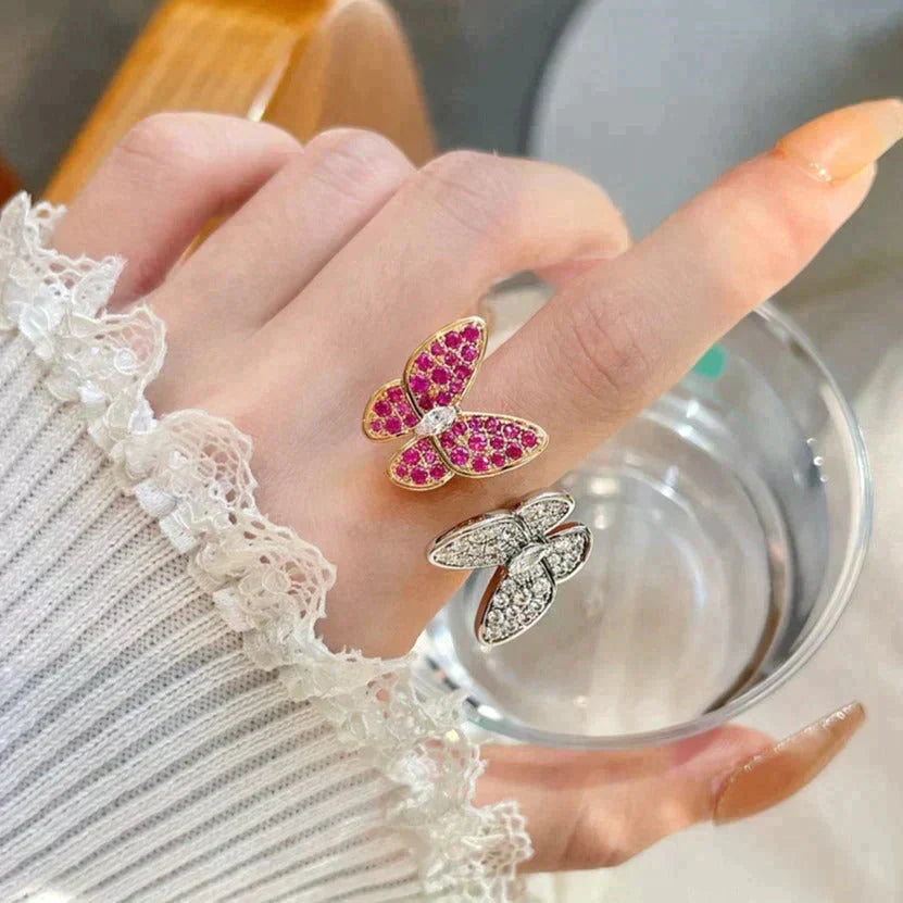 [クローバージュエリー]TWIN BUTTERFLY DIAMOND RING