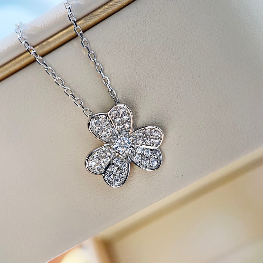 [Clover Jewelery]CLOVER DIAMOND NECKLACE SILVER