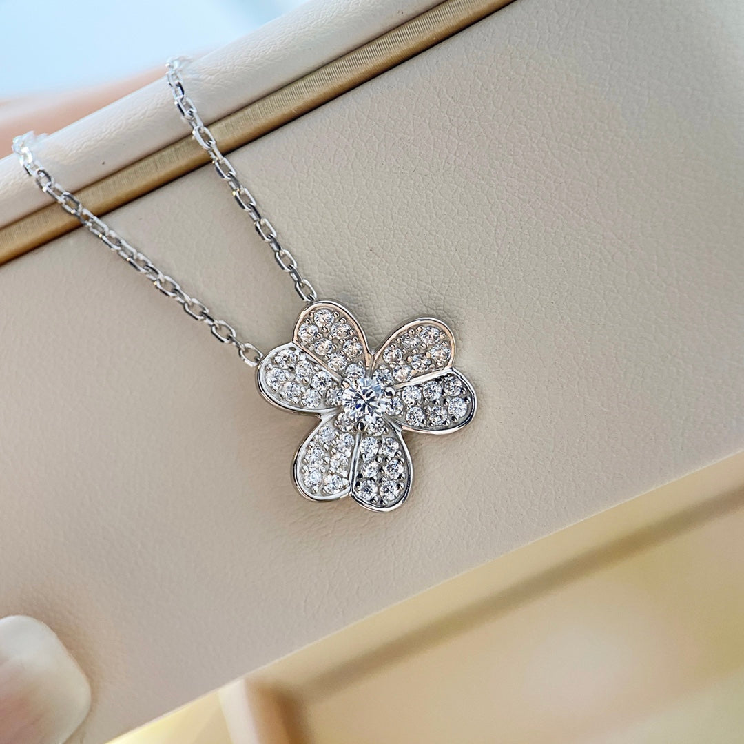 [Clover Jewelery]CLOVER DIAMOND NECKLACE SILVER
