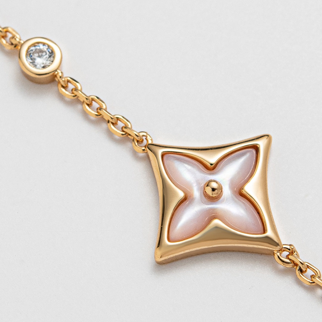 [Clover Jewelry]STAR 1 DIAMOND PINK GOLD BRACELET