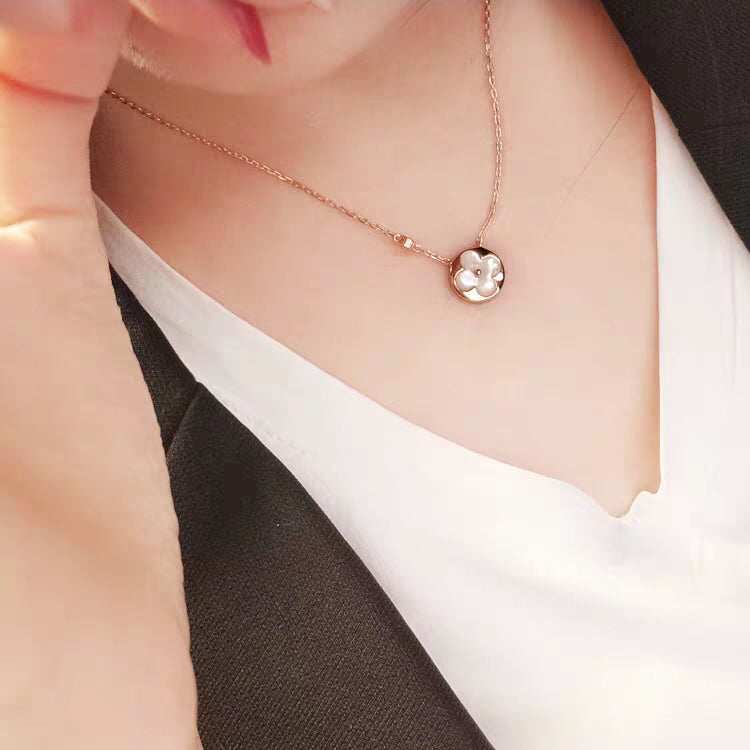 [Clover Jewelery]SUN MOP GOLD 1 DIAMOND NECKLACE