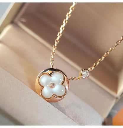[Clover Jewelery]SUN MOP GOLD 1 DIAMOND NECKLACE