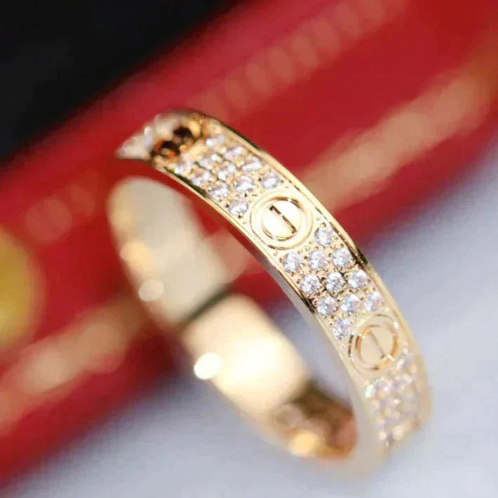 [Clover Jewelry]LOVE RING 3.6MM DIAMOND PAVED