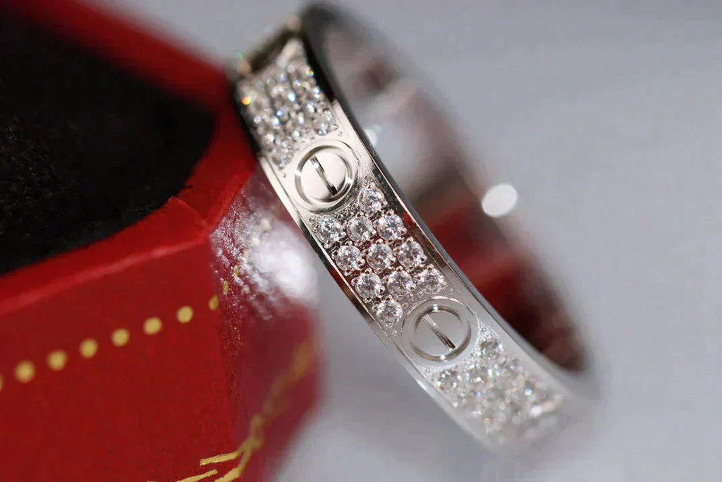 [Clover Jewelry]ラブ リング 3.6MM ダイヤモンド パヴェ