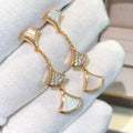 [Clover Jewelry]DREAM EARRINGS 3 MOTIFS DIAMOND MOP PINK GOLD