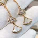 [Clover Jewelry]DREAM EARRINGS 3 MOTIFS DIAMOND MOP PINK GOLD