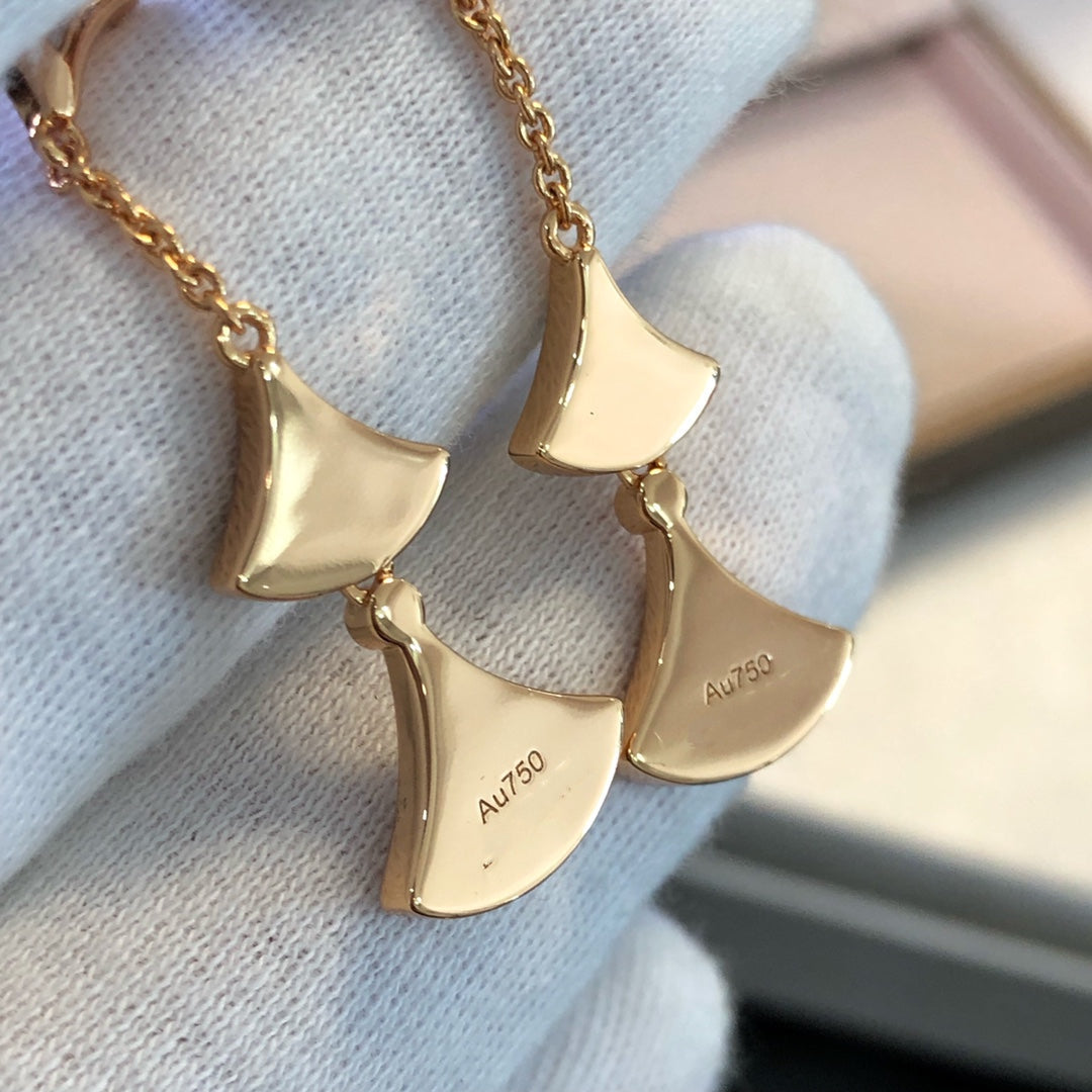 [Clover Jewelery]DREAM EARRINGS 3 MOTIFS MALACHITE MOP PINK GOLD