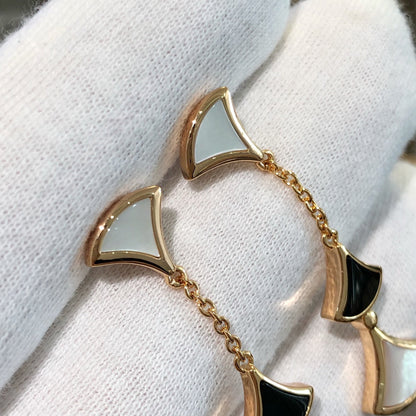 [Clover Jewelery]DREAM EARRINGS 3 MOTIFS ONYX MOP PINK GOLD