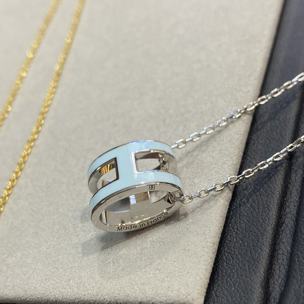 [Clover Jewelry]POP H ライトブルー ネックレス