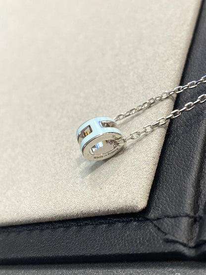 [Clover Jewelery]POP H LIGHT BLUE NECKLACE