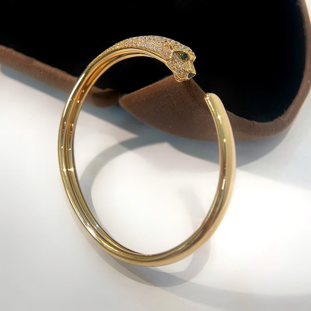 [Clover Jewelry]PANTHERE GOLD DIAMOND OPEN BRACELET