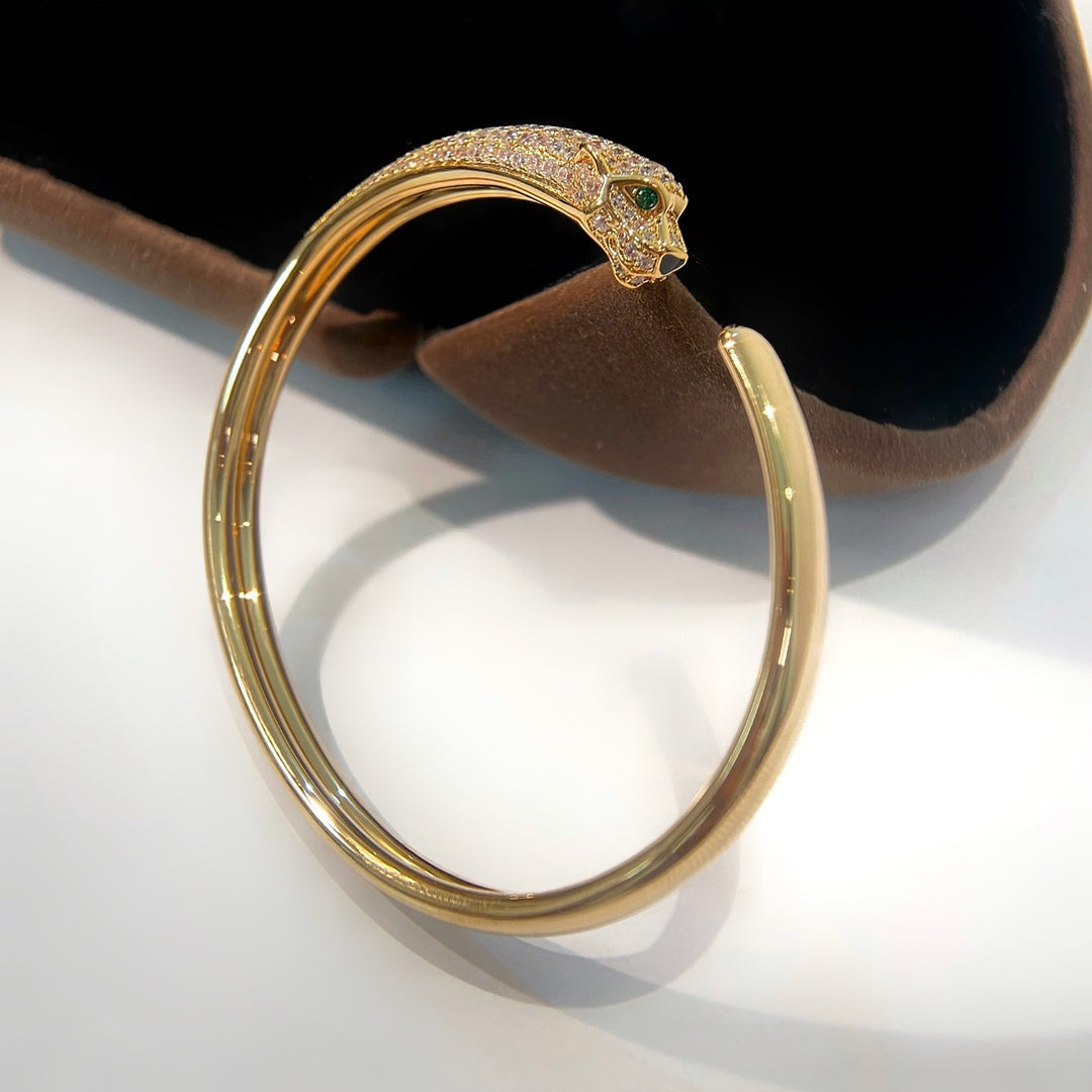 [Clover Jewelry]PANTHERE GOLD DIAMOND OPEN BRACELET