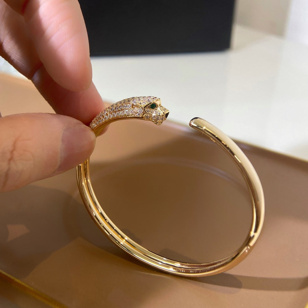 [Clover Jewelery]PANTHERE GOLD DIAMOND OPEN BRACELET