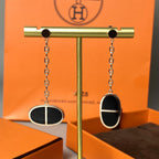 [Clover Jewelry]CHAINE VERSO SCHWARZE KERAMIK-OHRRINGE