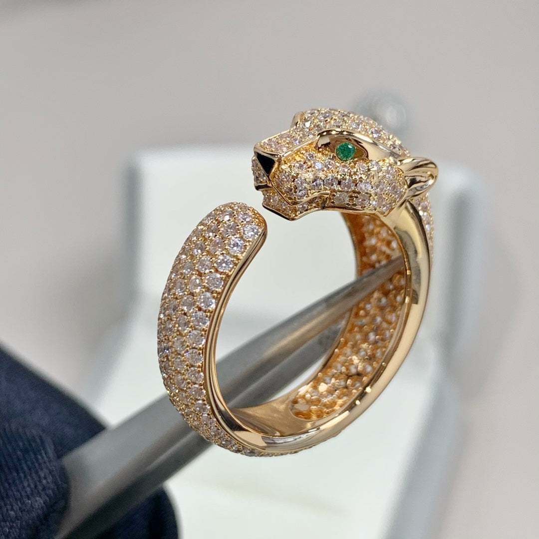 [Clover Jewelery]PANTHERE PINK GOLD DIAMOND RING