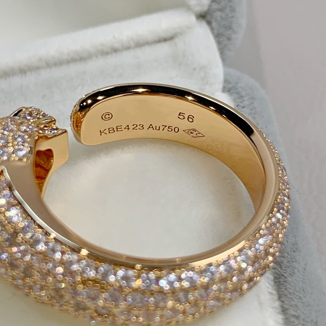 [Clover Jewelery]PANTHERE PINK GOLD DIAMOND RING
