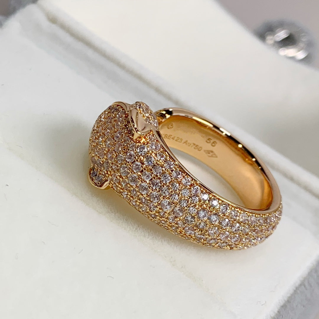 [Clover Jewelery]PANTHERE PINK GOLD DIAMOND RING