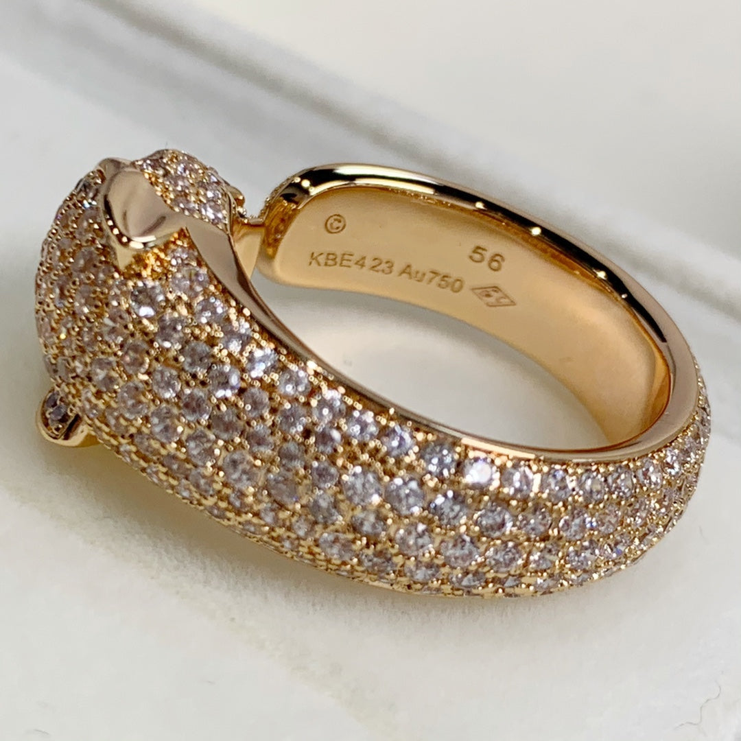 [Clover Jewelery]PANTHERE PINK GOLD DIAMOND RING