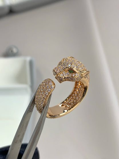 [Clover Jewelery]PANTHERE PINK GOLD DIAMOND RING