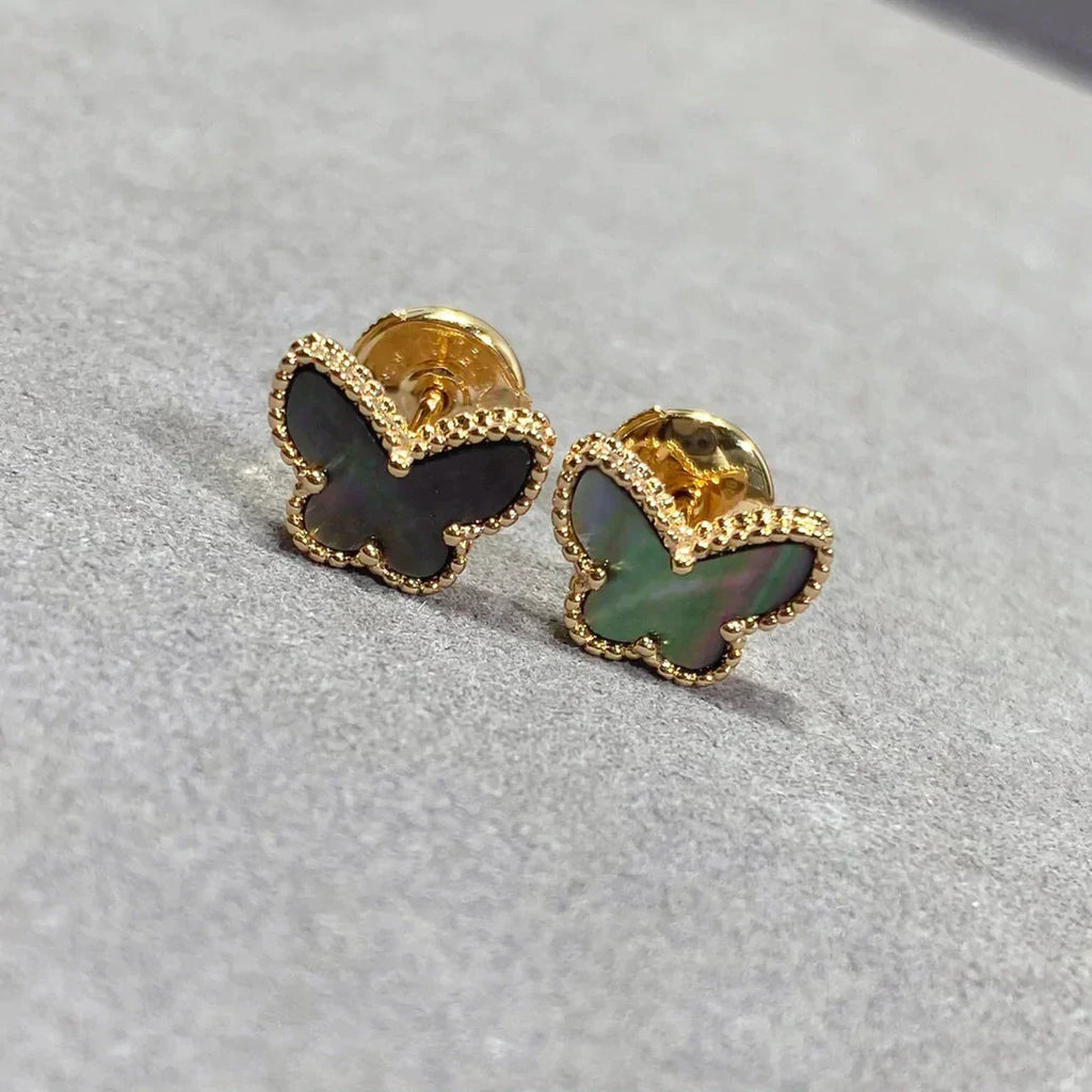 [Clover Jewelry]バタフライ ダークマザーオブパール イヤリング