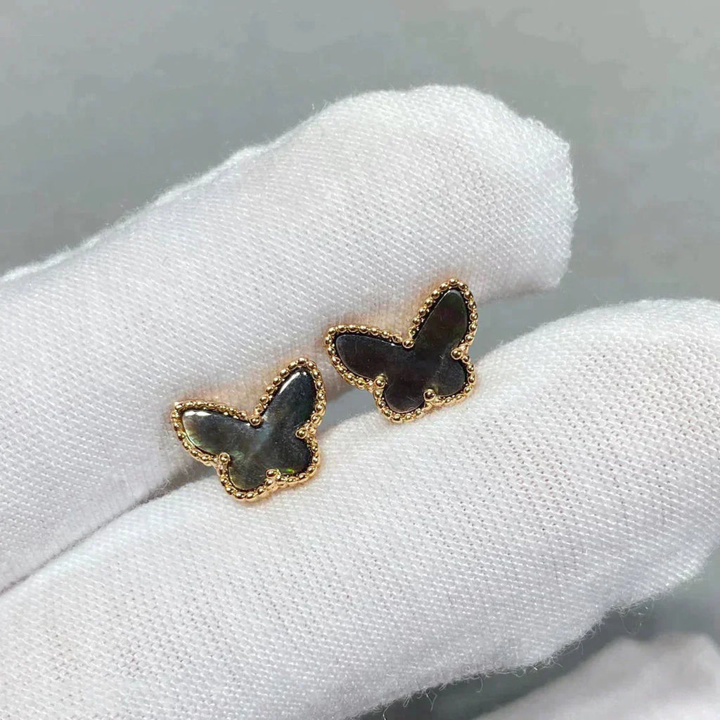 [Clover Jewelry]バタフライ ダークマザーオブパール イヤリング