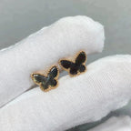 [Clover Jewelry]バタフライ ダークマザーオブパール イヤリング