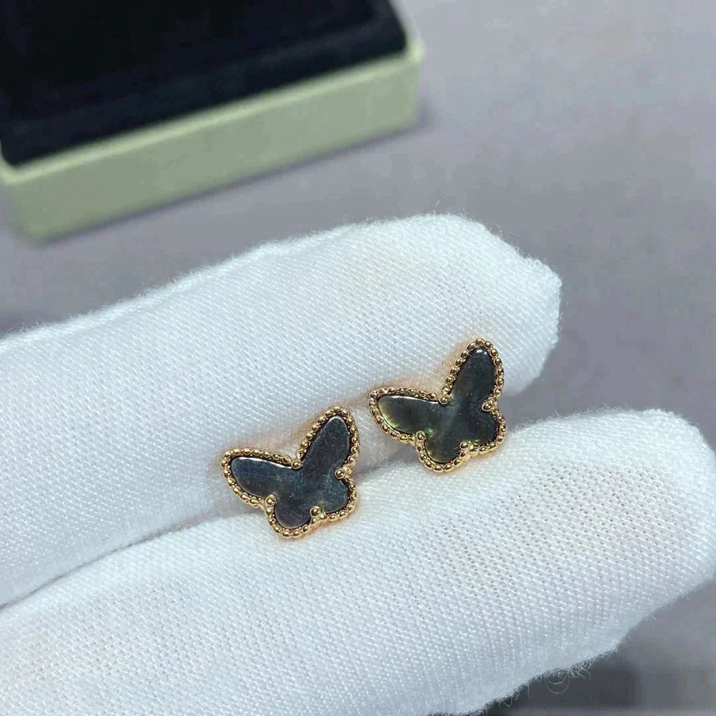 [Clover Jewelry]バタフライ ダークマザーオブパール イヤリング