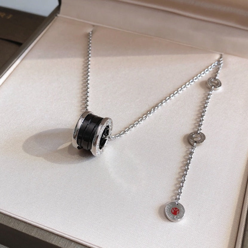 [Clover Jewelry]ZERO 1 ブラックセラミック シルバーネックレス