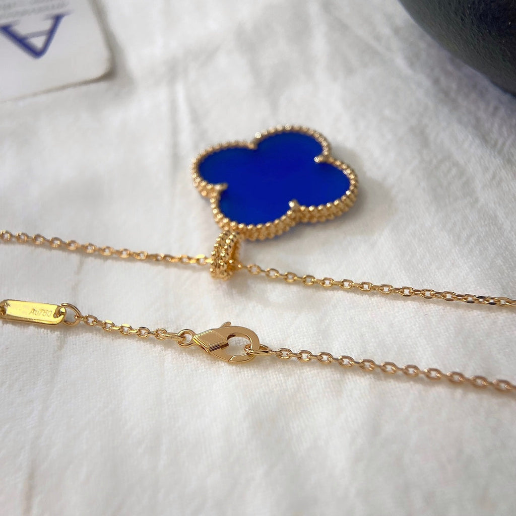 [クローバージュエリー]クローバー 25MM ネックレス ターコイズ ローズゴールド
