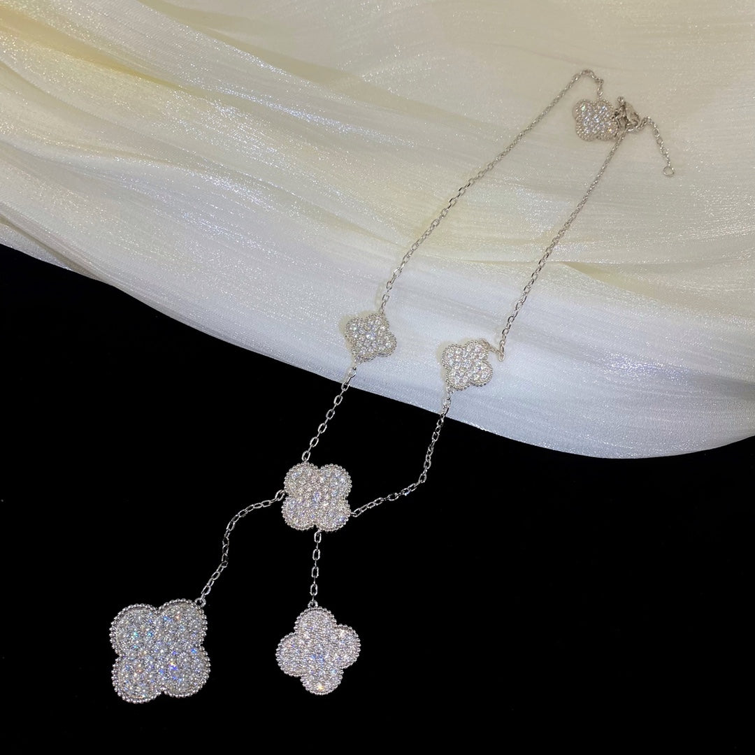 [Clover Jewelry]KLEE 5 MOTIVE SILBER DIAMANTEN HALSKETTE