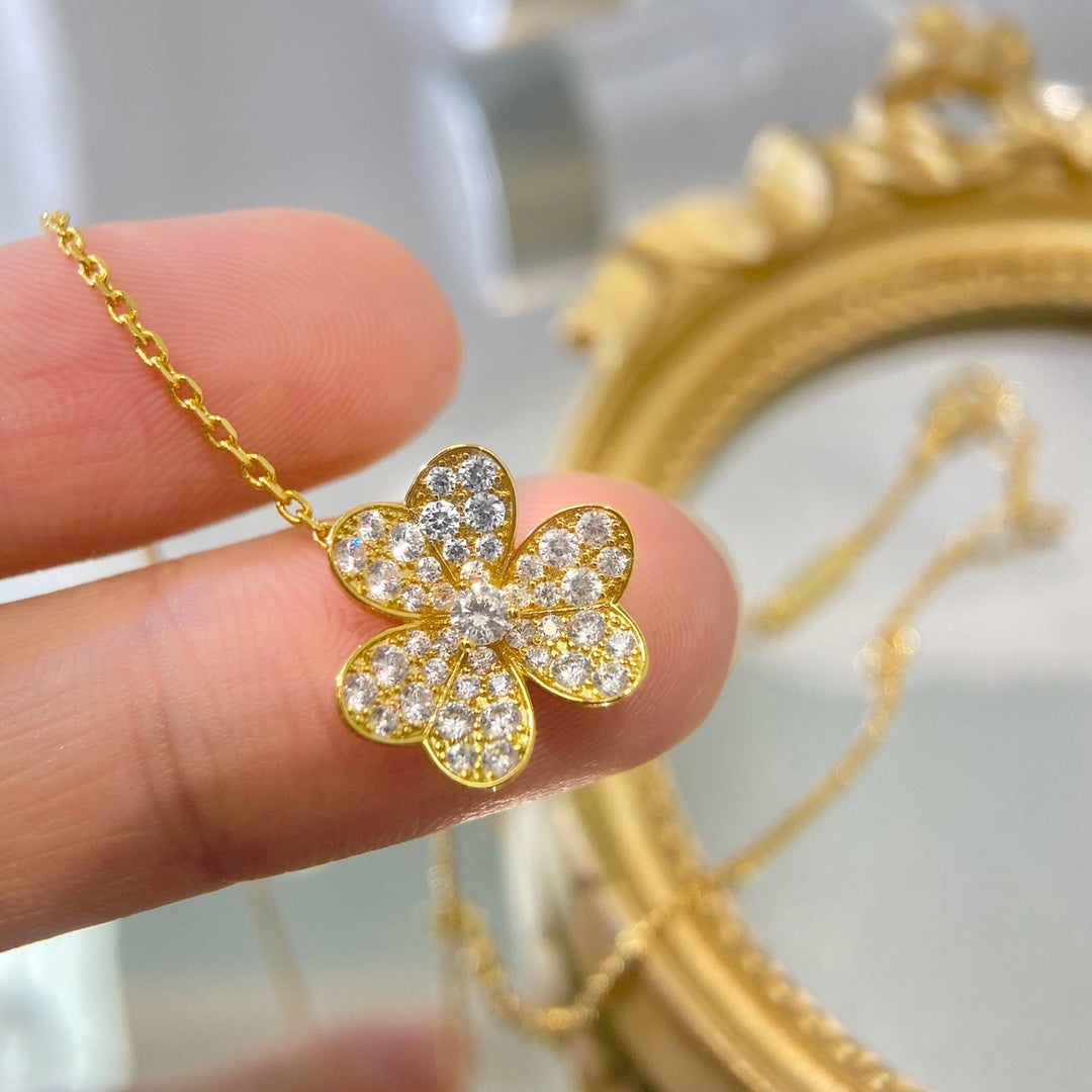 [Clover Jewelery]FLOWER DIAMOND NECKLACE