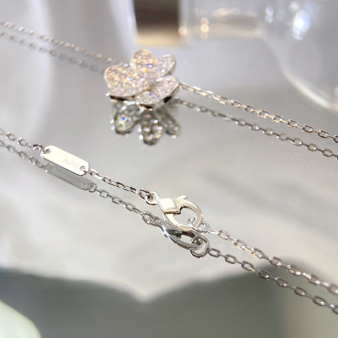 [Clover Jewelery]FLOWER DIAMOND NECKLACE