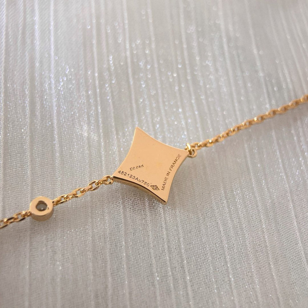 [Clover Jewelry]COLOR STAR CARNELIAN PINK GOLD DIAMOND BRACELET