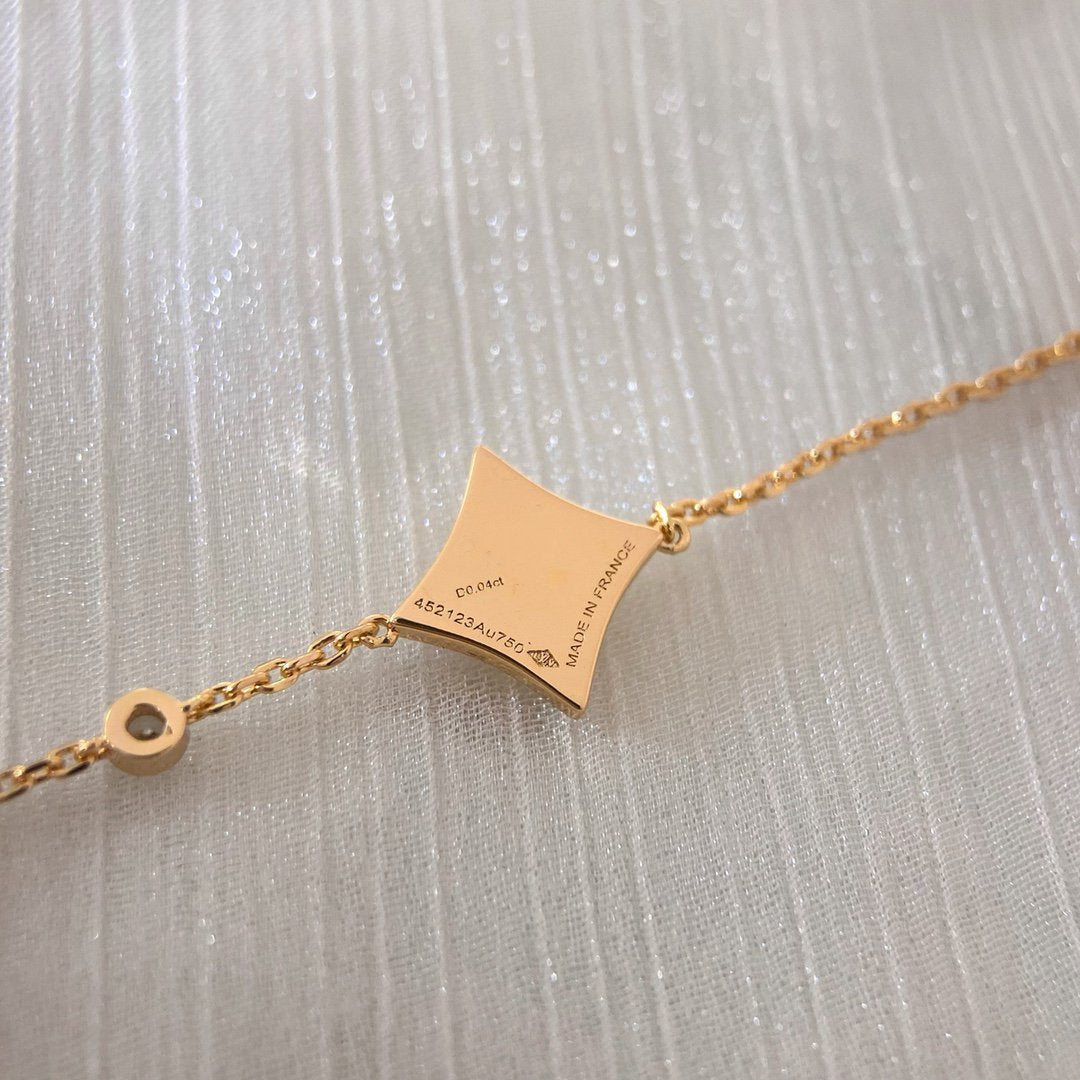 [Clover Jewelry]COLOR STAR CARNELIAN PINK GOLD DIAMOND BRACELET
