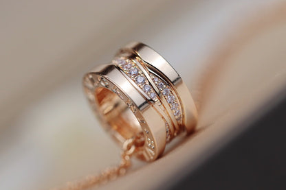 [Clover Jewelery]ZERO 1 PINK GOLD DIAMOND NECKLACE